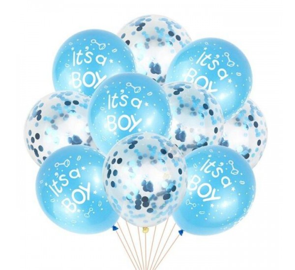 Erkek Bebek 10 lu Helyum Balon